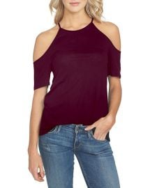 1 STATE High Neck Cold-Shoulder Top Purple at Bloomingdales